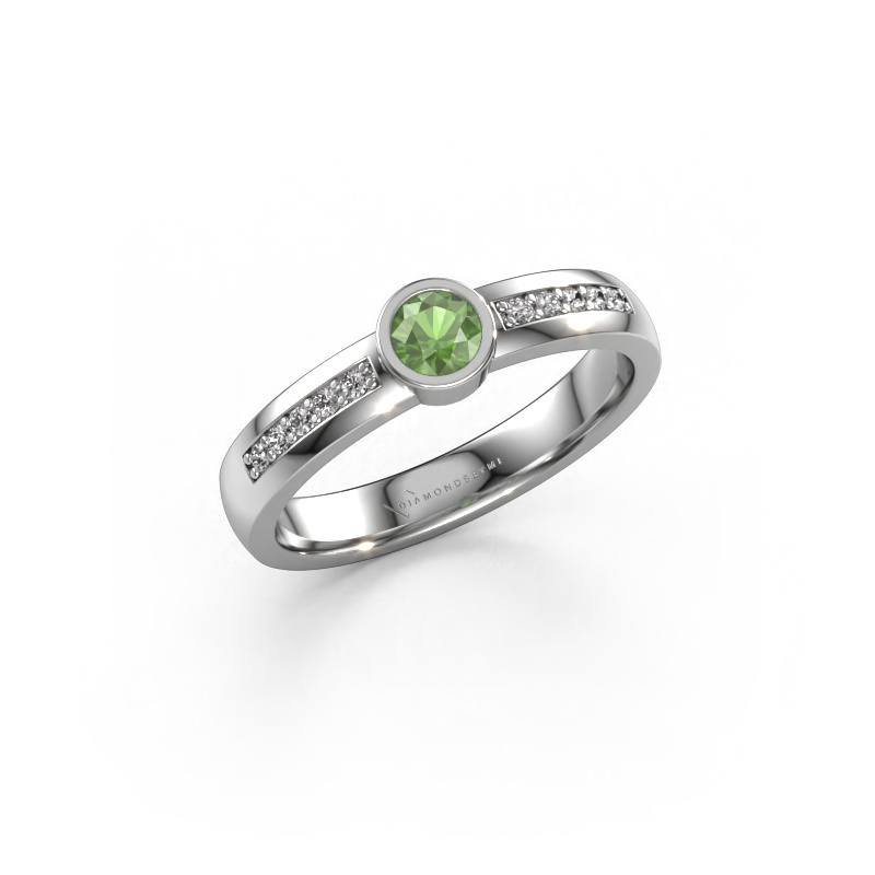 Image of Ring Ise 2 950 platinum Tourmaline green 4 mm