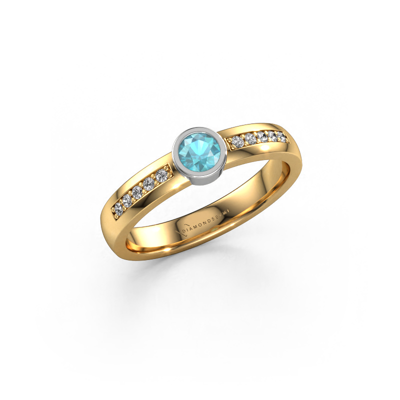 Bild von Ring Ise 2 585 Gold Blau Topas 4 mm