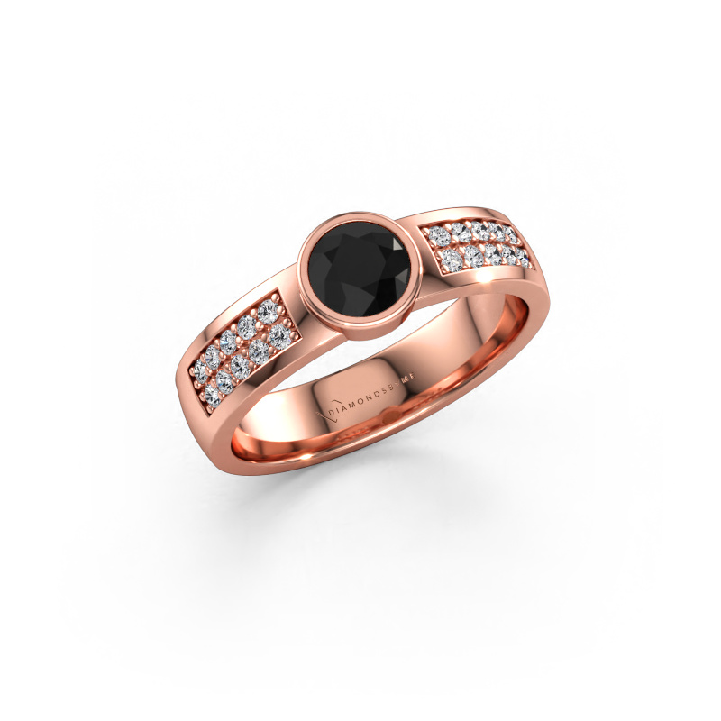 Bild av Förlovningsring Ise 3 585 roséguld Svart diamant 0.63 crt