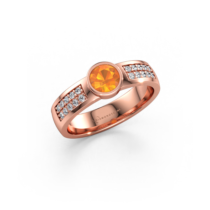 Immagine di Anello di fidanzamento Ise 3 585 oro rosa Citrino 4.7 mm