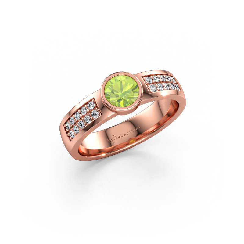 Immagine di Anello di fidanzamento Ise 3 585 oro rosa Peridoto 4.7 mm