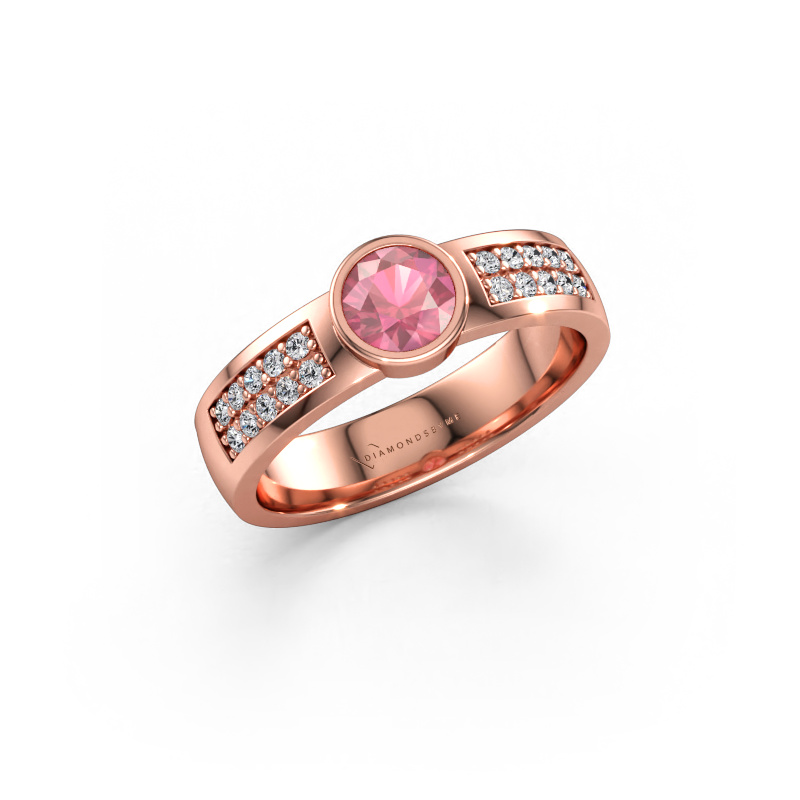 Immagine di Anello di fidanzamento Ise 3 585 oro rosa Tormalina rosa 4.7 mm