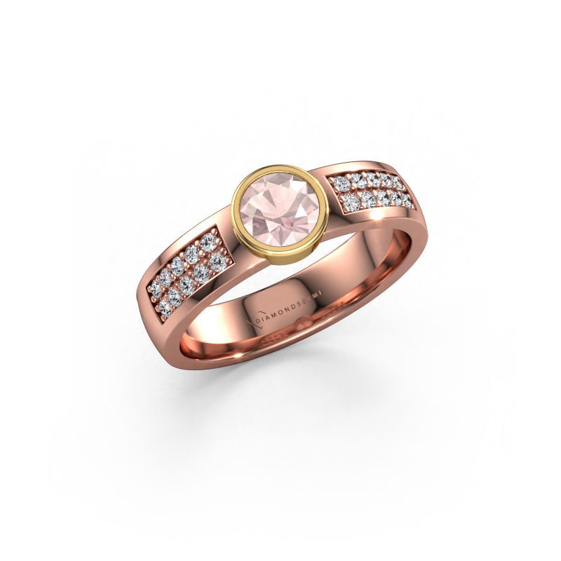 Bild von Verlobungsring Ise 3 585 Roségold Morganit Champagner 4.7 mm