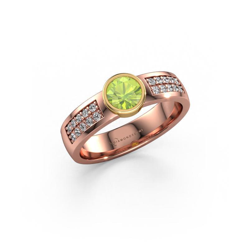 Image de Bague de fiançailles Ise 3 585 or rose Péridot 4.7 mm