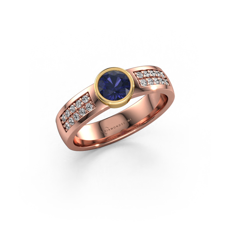 Bild von Verlobungsring Ise 3 585 Roségold Saphir 4.7 mm