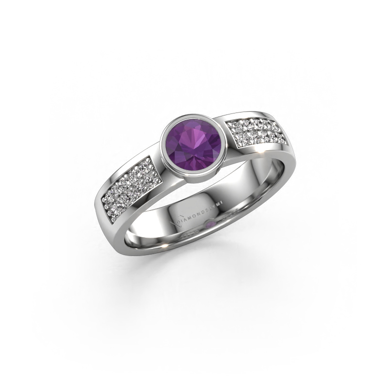 Bild von Verlobungsring Ise 3 950 Platin Amethyst 4.7 mm