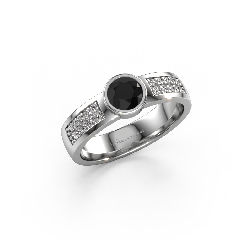 Bild von Verlobungsring Ise 3 950 Platin Schwarz Diamant 0.63 crt