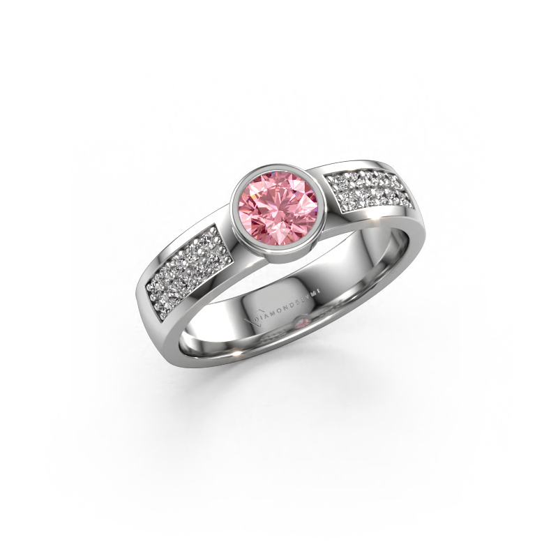 Bild von Verlobungsring Ise 3 950 Platin Rosa Labordiamant 4.7 mm