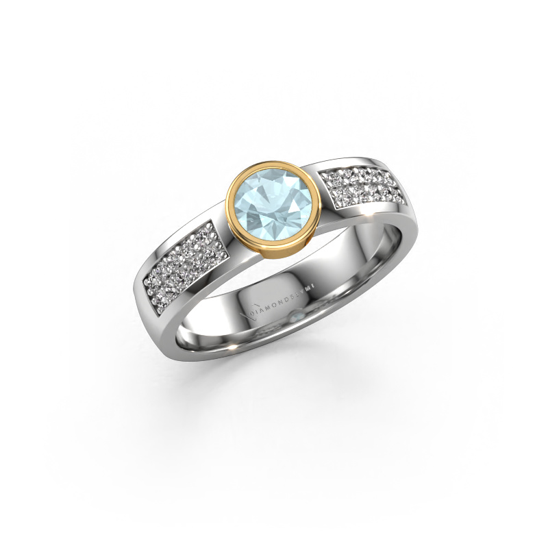 Bild von Verlobungsring Ise 3 585 Weißgold Aquamarin 4.7 mm