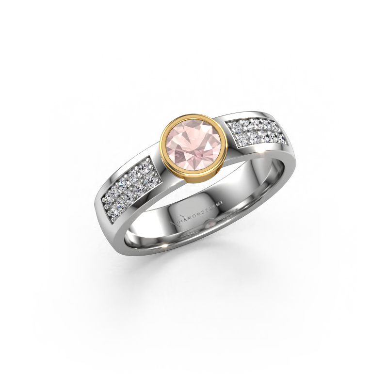Image of Engagement ring Ise 3 585 white gold Morganite champagne 4.7 mm