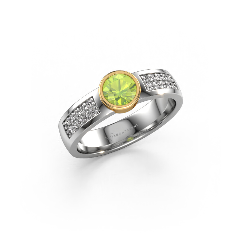 Bild von Verlobungsring Ise 3 585 Weißgold Peridot 4.7 mm