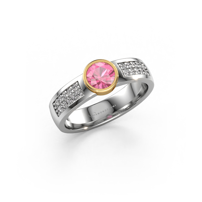 Bild von Verlobungsring Ise 3 585 Weißgold Pink Saphir 4.7 mm