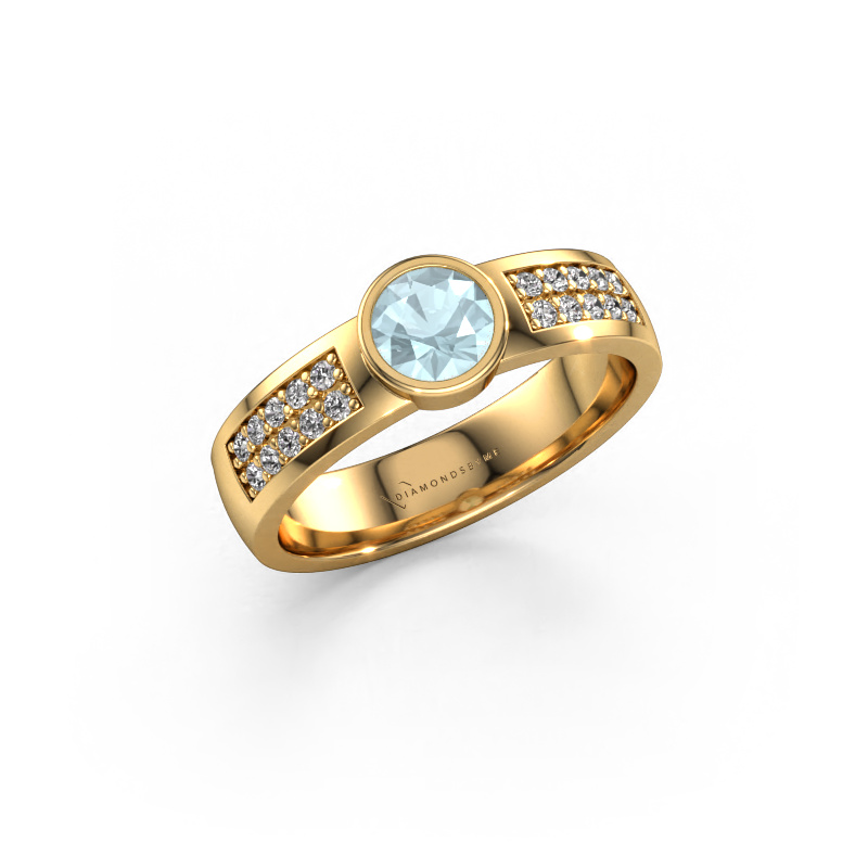 Afbeelding van Verlovingsring Ise 3 585 goud Aquamarijn 4.7 mm