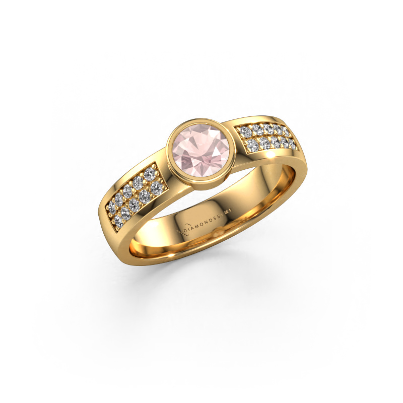 Bild von Verlobungsring Ise 3 585 Gold Morganit Champagner 4.7 mm