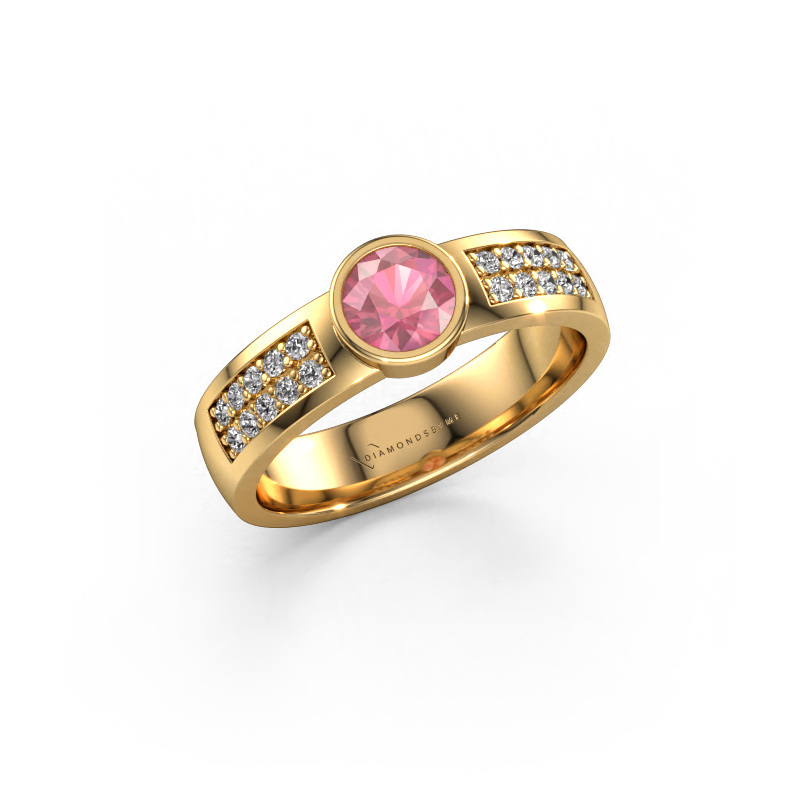 Image of Engagement ring Ise 3 585 gold Tourmaline pink 4.7 mm