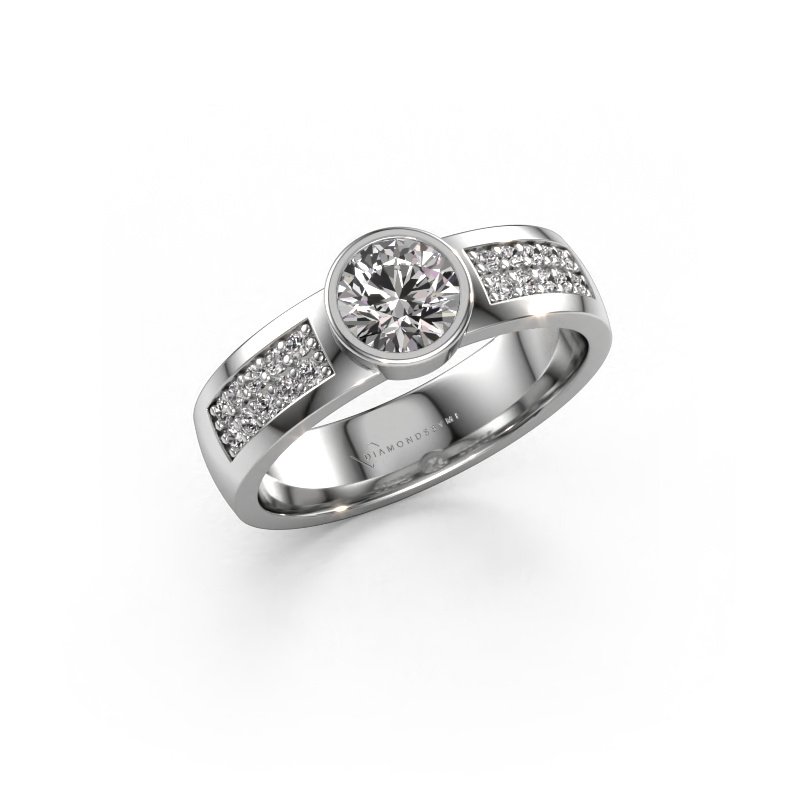 Image of Engagement ring Ise 3 950 platinum Diamond 0.75 crt