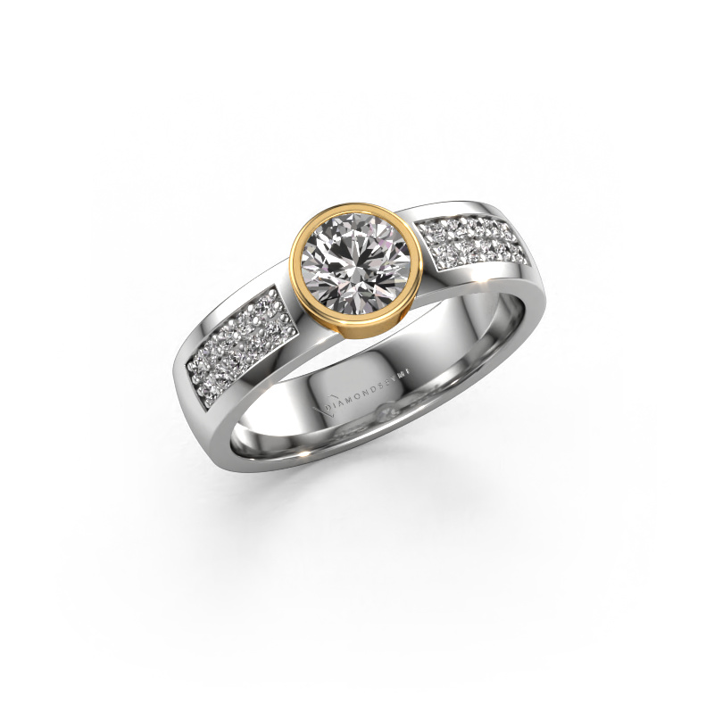 Bild von Verlobungsring Ise 3 585 Weißgold Diamant 0.75 crt