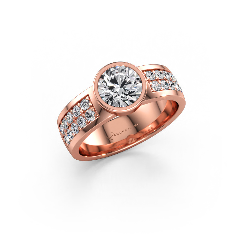 Immagine di Anello di fidanzamento Ise 3 585 oro rosa Diamante lab grown 1.40 crt