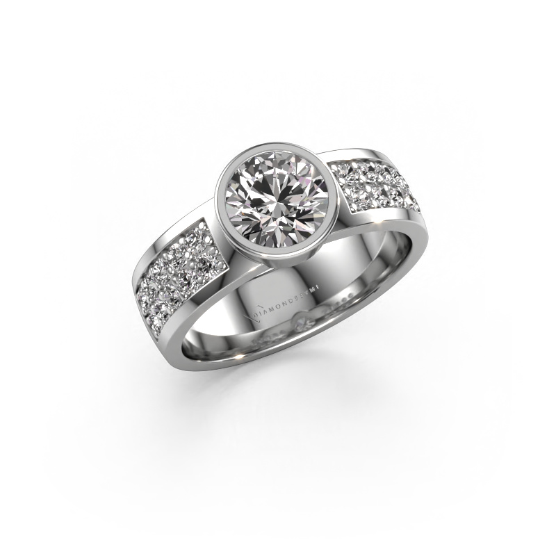 Image of Engagement ring Ise 3 950 platinum Diamond 1.40 crt