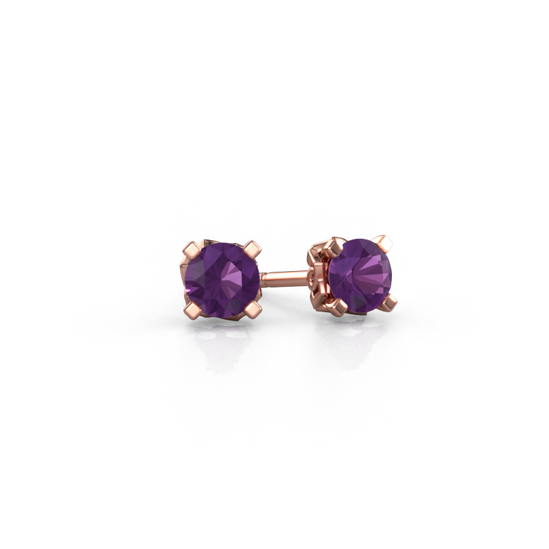 Image of Earrings Ize 585 rose gold Amethyst 5 mm