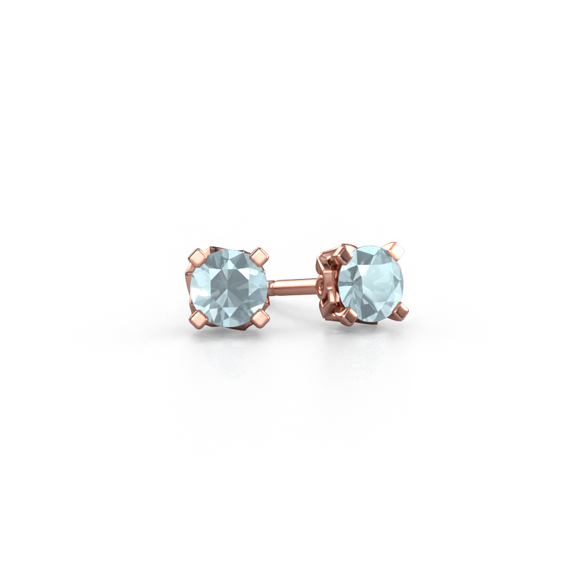 Image of Earrings Ize 585 rose gold Aquamarine 5 mm