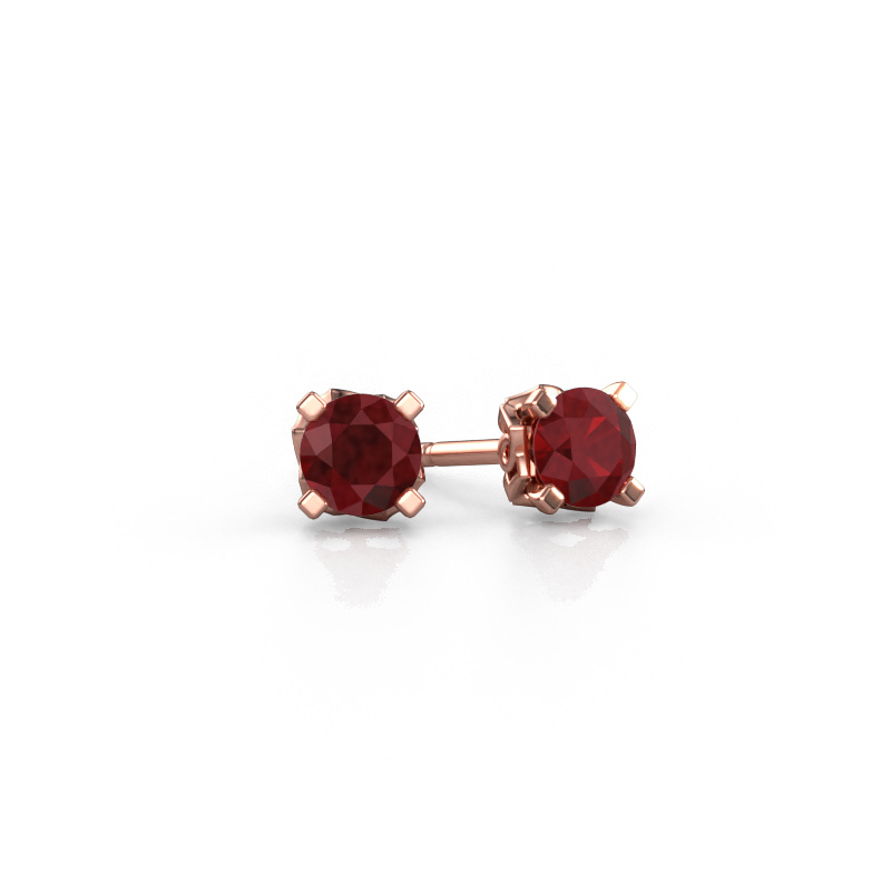Image of Earrings Ize 585 rose gold Ruby 5 mm