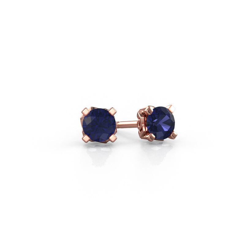 Image of Earrings Ize 585 rose gold Sapphire 5 mm