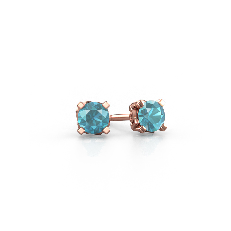Image of Earrings Ize 585 rose gold Blue topaz 5 mm