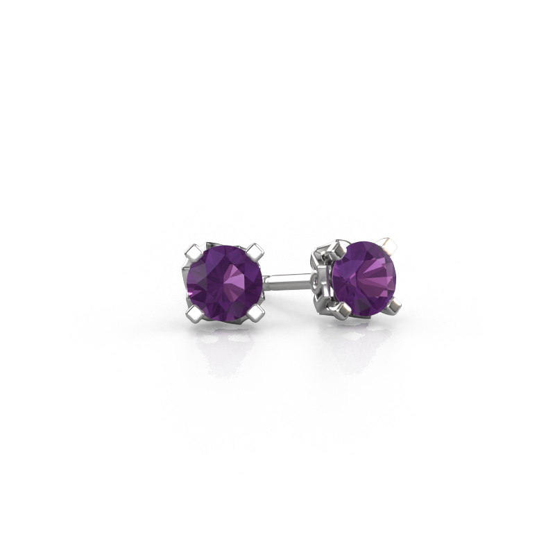 Image of Earrings Ize 585 white gold Amethyst 5 mm