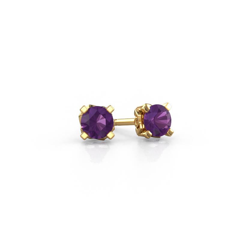 Image de Boucles d'oreilles Ize 585 or jaune Améthyste 5 mm