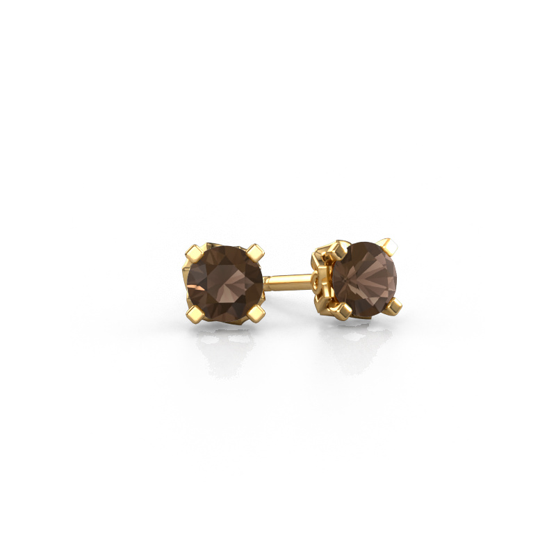 Image of Earrings Ize 585 gold Smokey quartz 5 mm