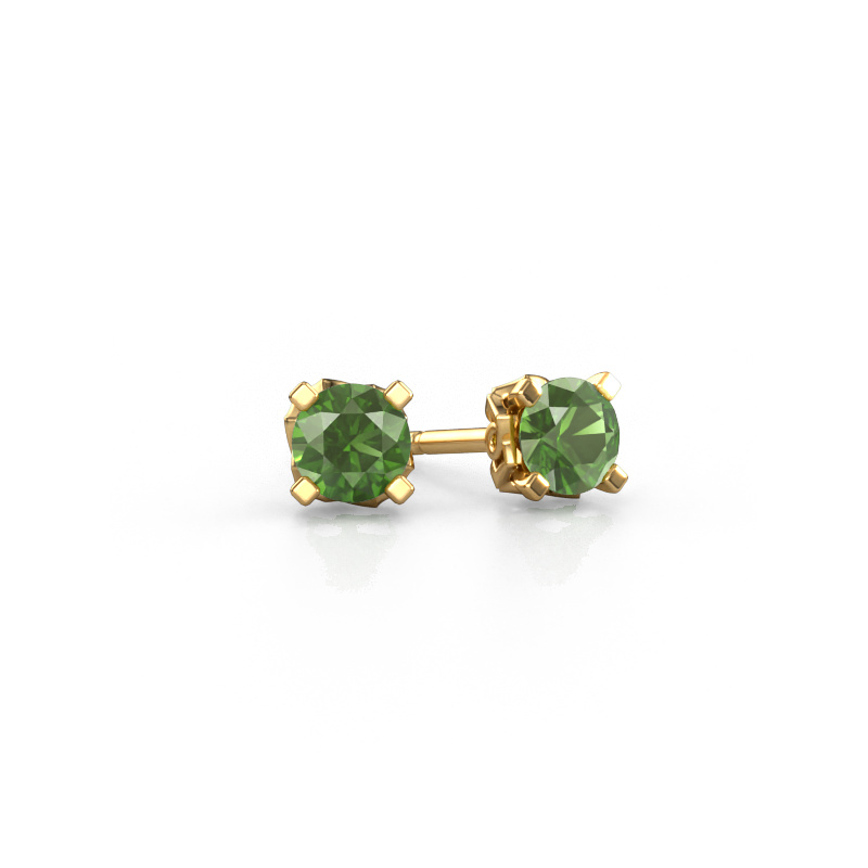 Image of Earrings Ize 585 gold Tourmaline green 5 mm