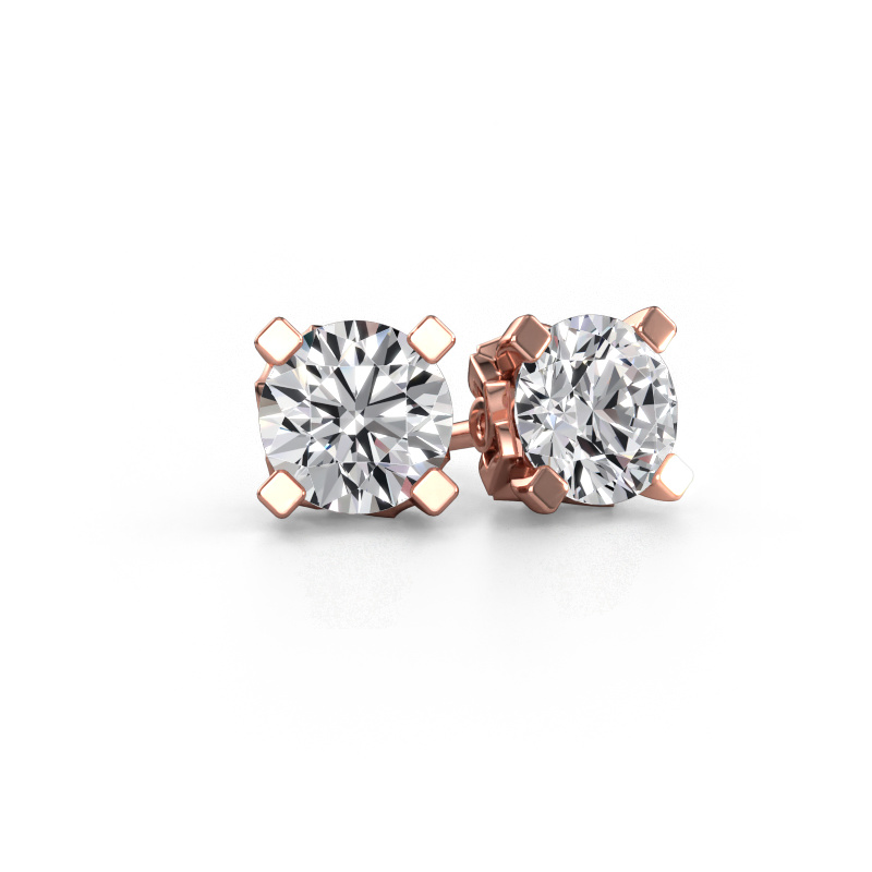 Image de Boucles d'oreilles Ize 585 or rose Diamant 4.00 crt
