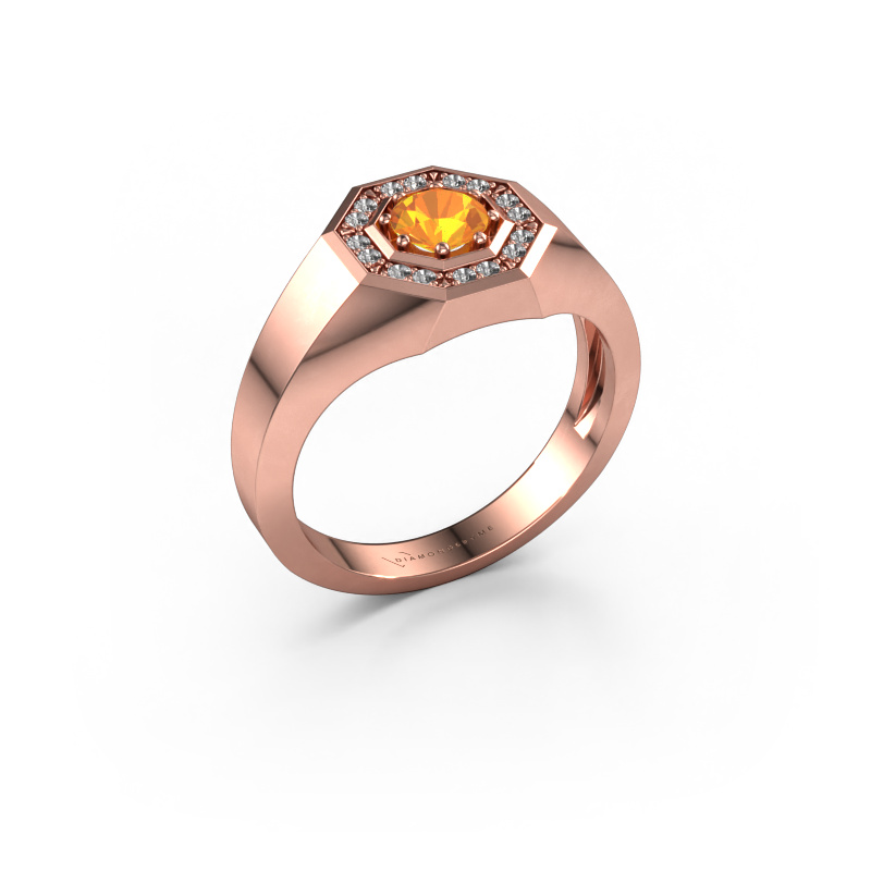 Image of Men's ring Jaap 585 rose gold Citrin 5 mm