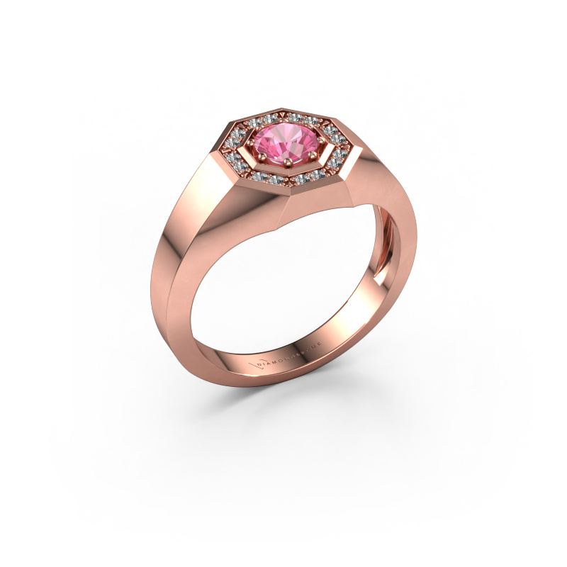 Image of Men's ring Jaap 585 rose gold Pink sapphire 5 mm
