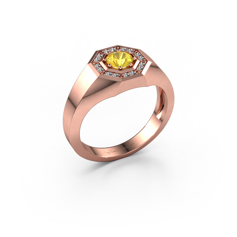 Bild von Herrenring Jaap 585 Roségold Gelb Saphir 5 mm