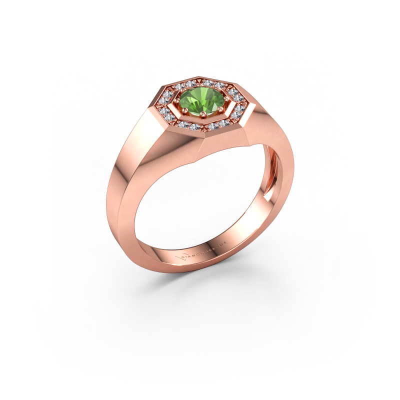 Bild av Herrring Jaap 585 roséguld Grön turmalin 5 mm
