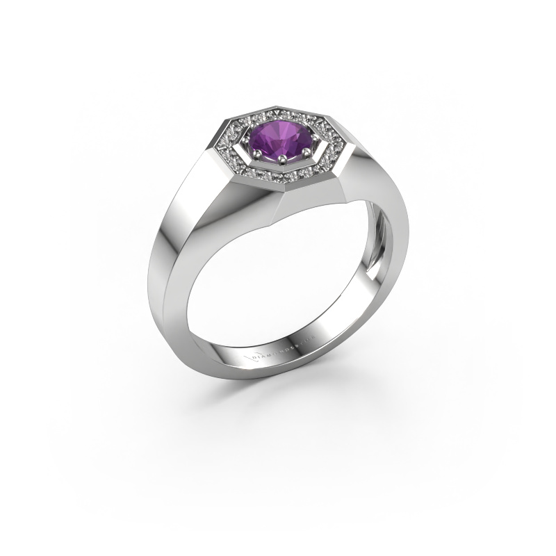 Image of Men's ring Jaap 950 platinum Amethyst 5 mm