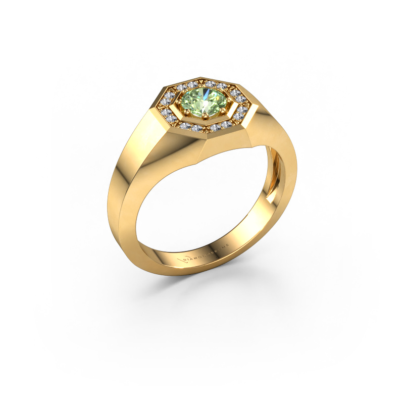 Bild von Herrenring Jaap 585 Gold Grüner Labor-Diamant 5 mm