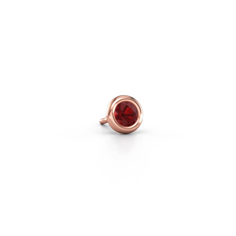 Immagine di Orecchino da uomo Jace 585 oro rosa Rubino 4 mm