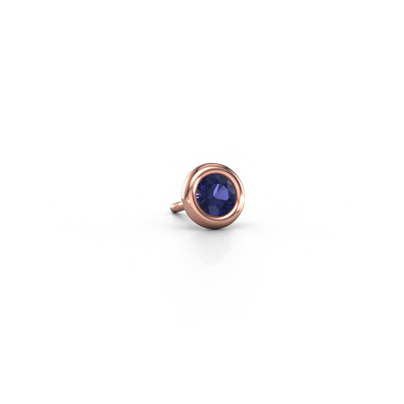 Image of Men's earring Jace 585 rose gold Sapphire 4 mm