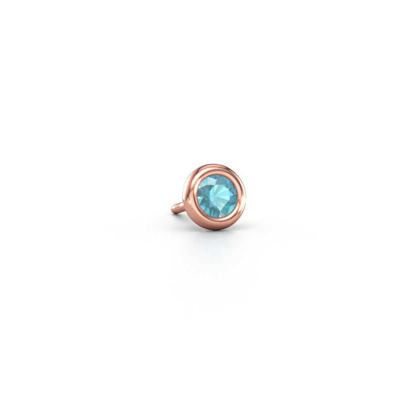 Bild von Herren Ohrstecker Jace 585 Roségold Blau Topas 4 mm