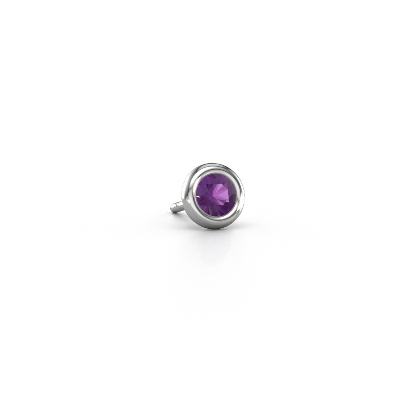 Image of Men's earring Jace 950 platinum Amethyst 4 mm