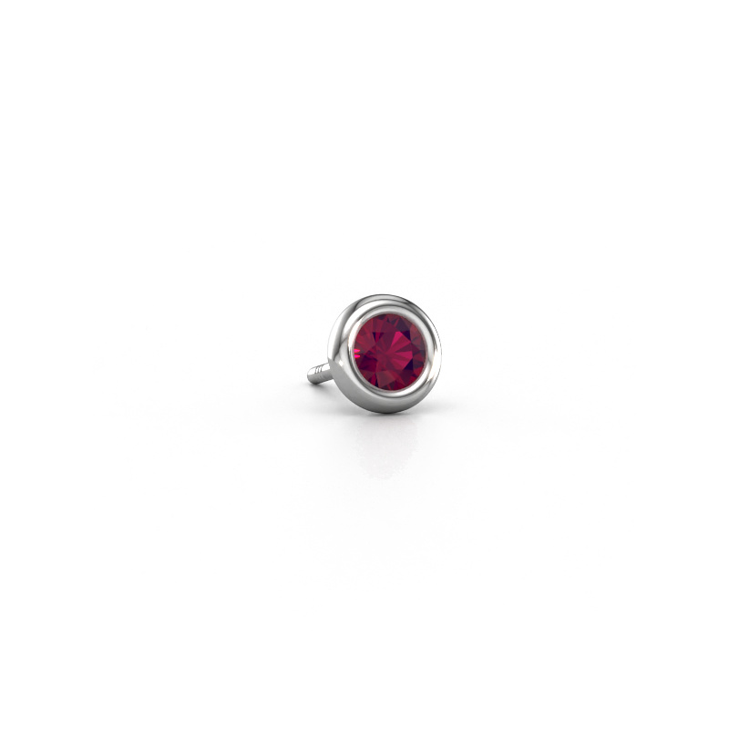 Image of Men's earring Jace 950 platinum Rhodolite 4 mm