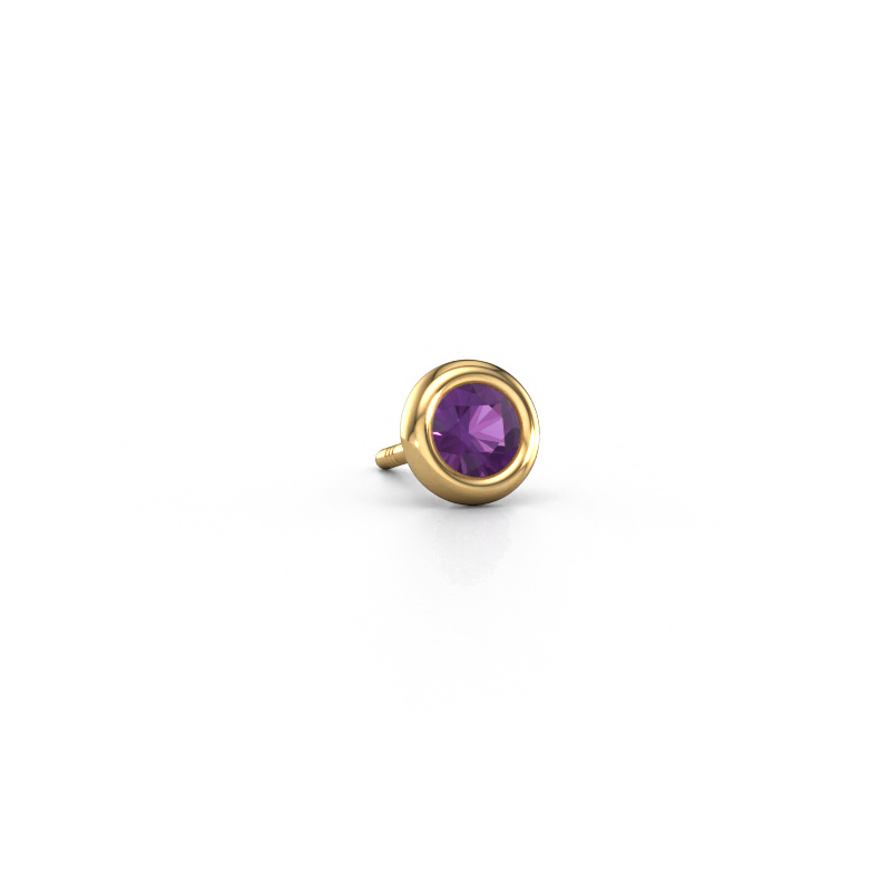 Image of Men's earring Jace 585 gold Amethyst 4 mm