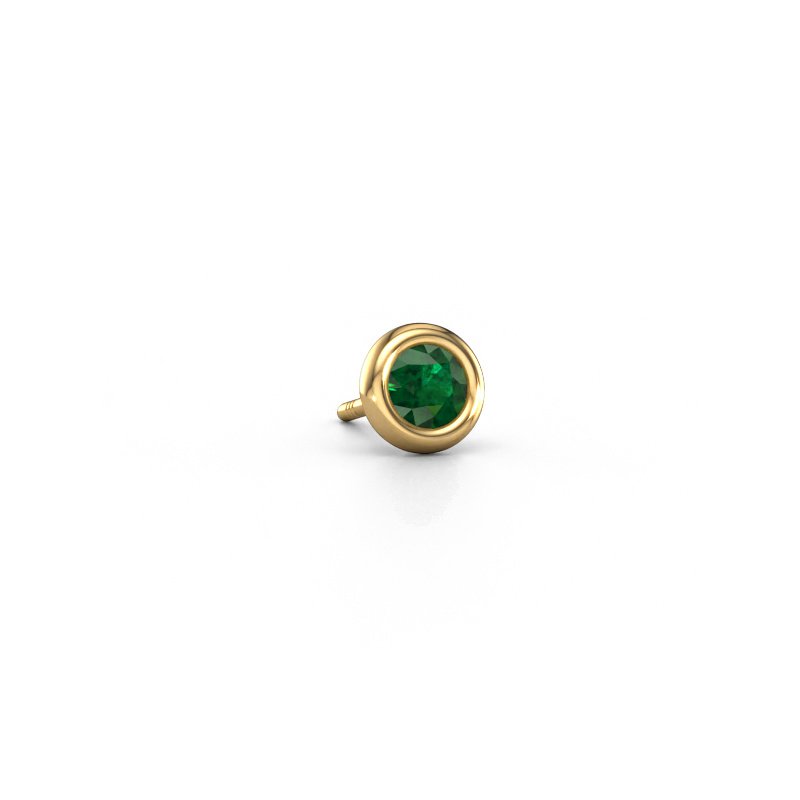 Image of Men's earring Jace 585 gold Emerald 4 mm