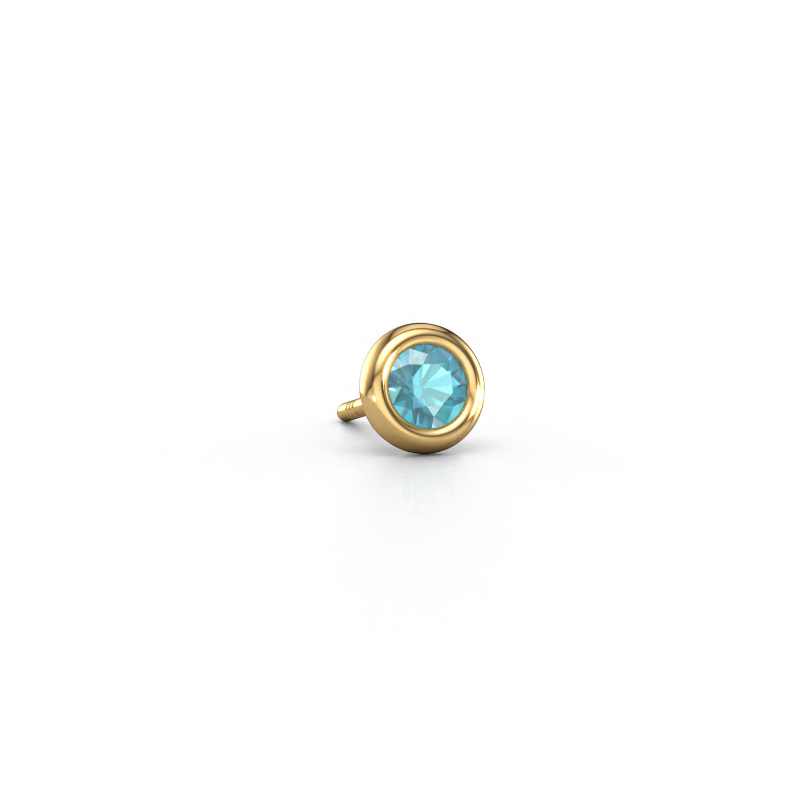 Image of Men's earring Jace 585 gold Blue topaz 4 mm