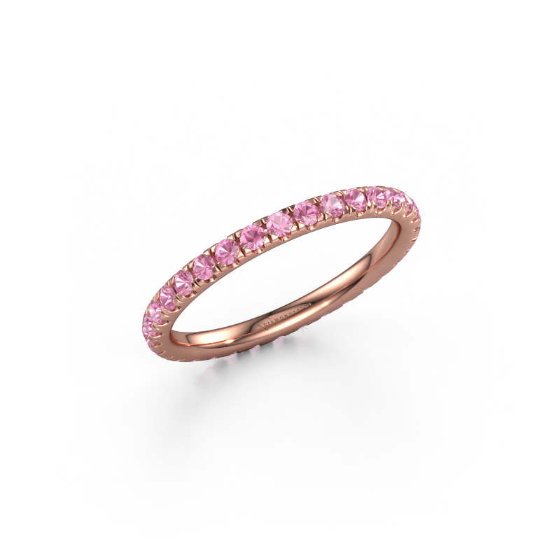Image of Stackable ring Jackie 1.7 585 rose gold Pink sapphire 1.7 mm
