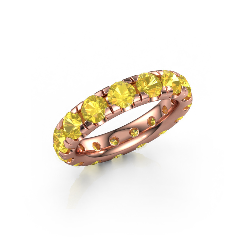 Image of Stackable ring Jackie 4.2 585 rose gold Yellow sapphire 4.2 mm