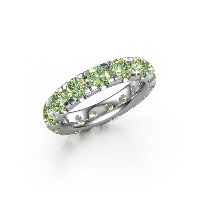 Image of Stackable ring Jackie 4.2 585 white gold Green lab grown diamond 4.2 mm